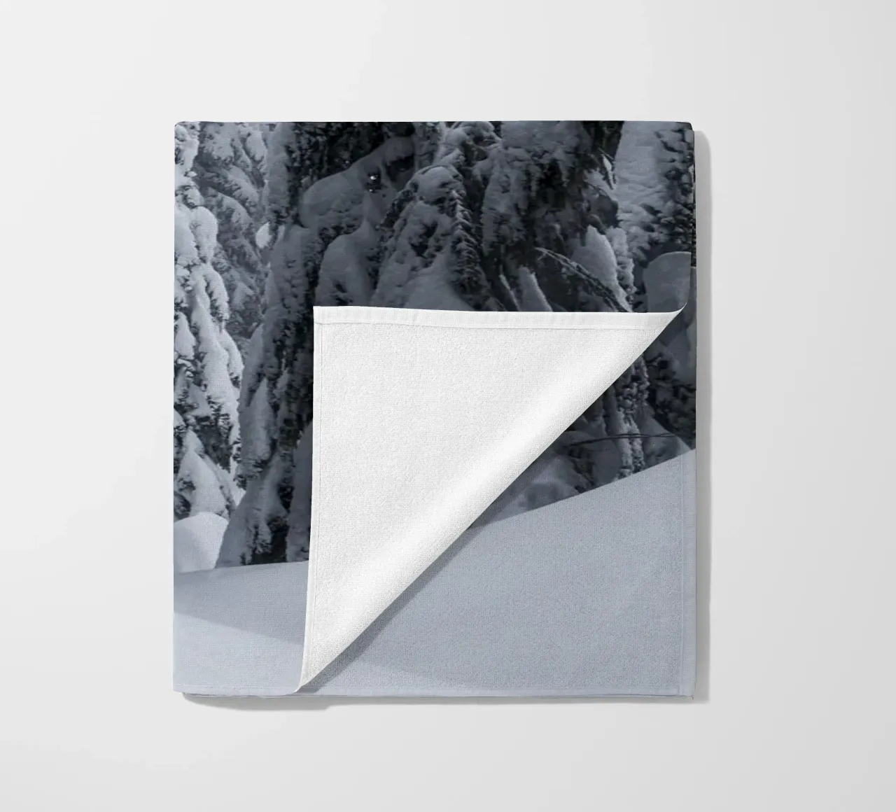 Winter forest trail nature design beach towel by Whole©