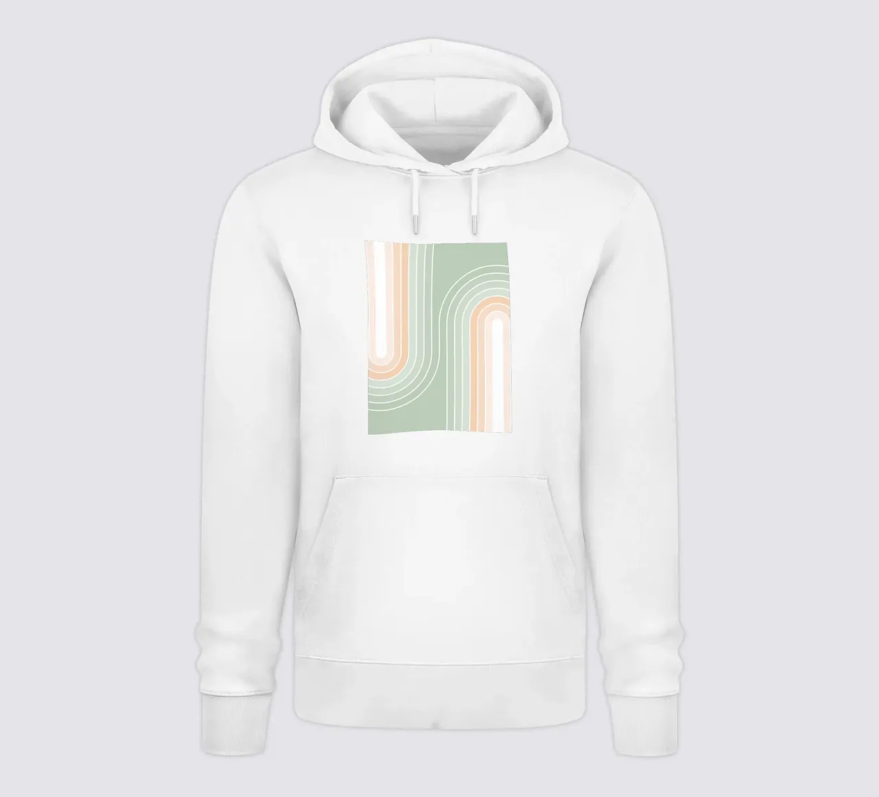 Doppio arcobaleno retrò - Verde salvia pastello e pesca fuzz felpa con cappuccio da Dominique Vari Abstract