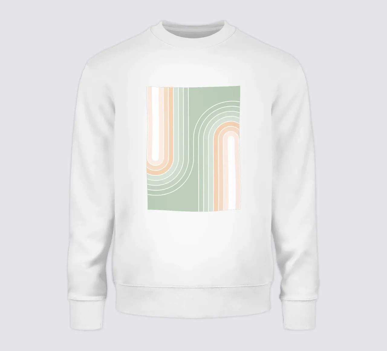 Doppio arcobaleno retrò - Verde salvia pastello e pesca fuzz felpa da Dominique Vari Abstract