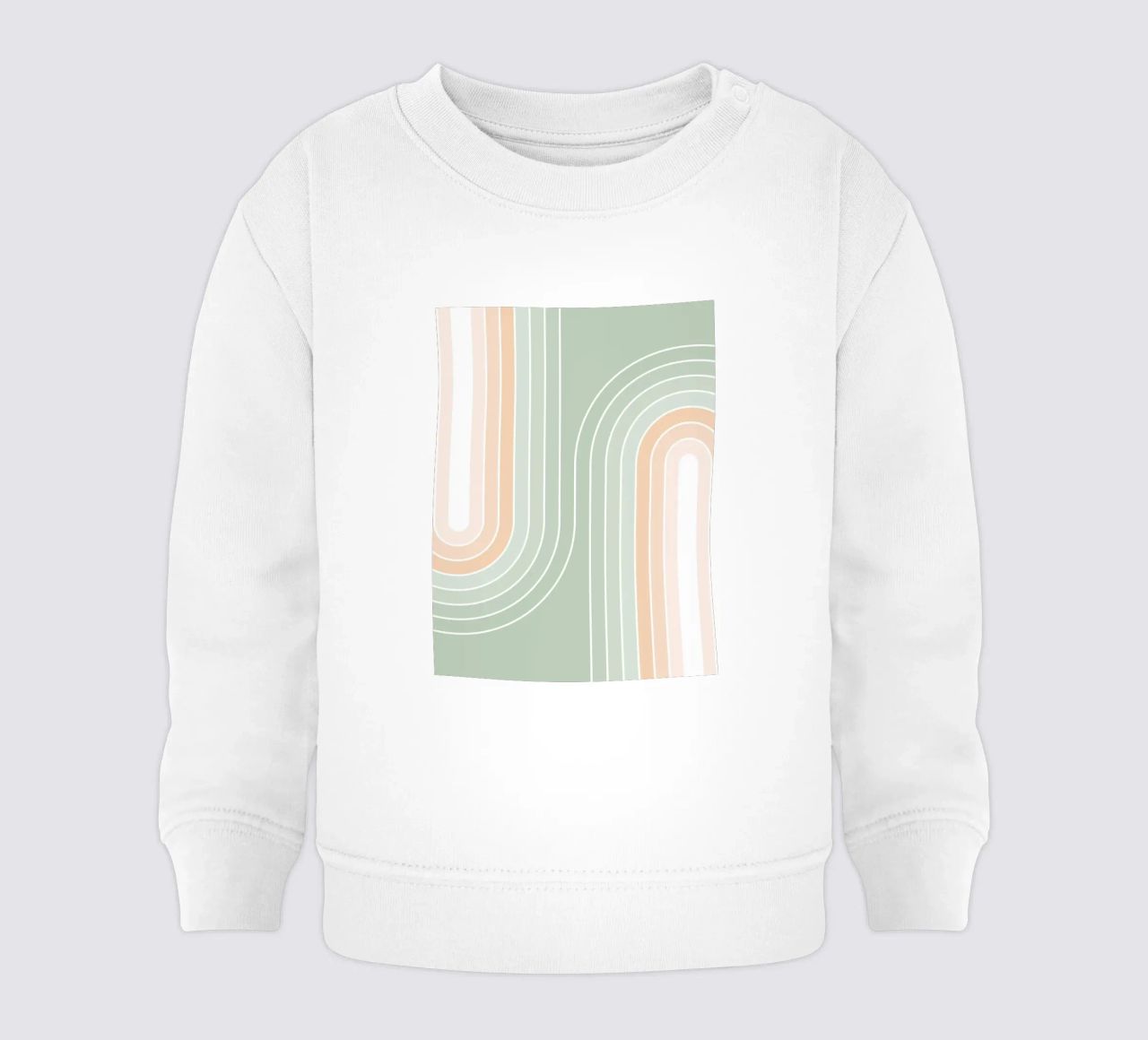 Doppio arcobaleno retrò - Verde salvia pastello e pesca fuzz felpa neonato da Dominique Vari Abstract