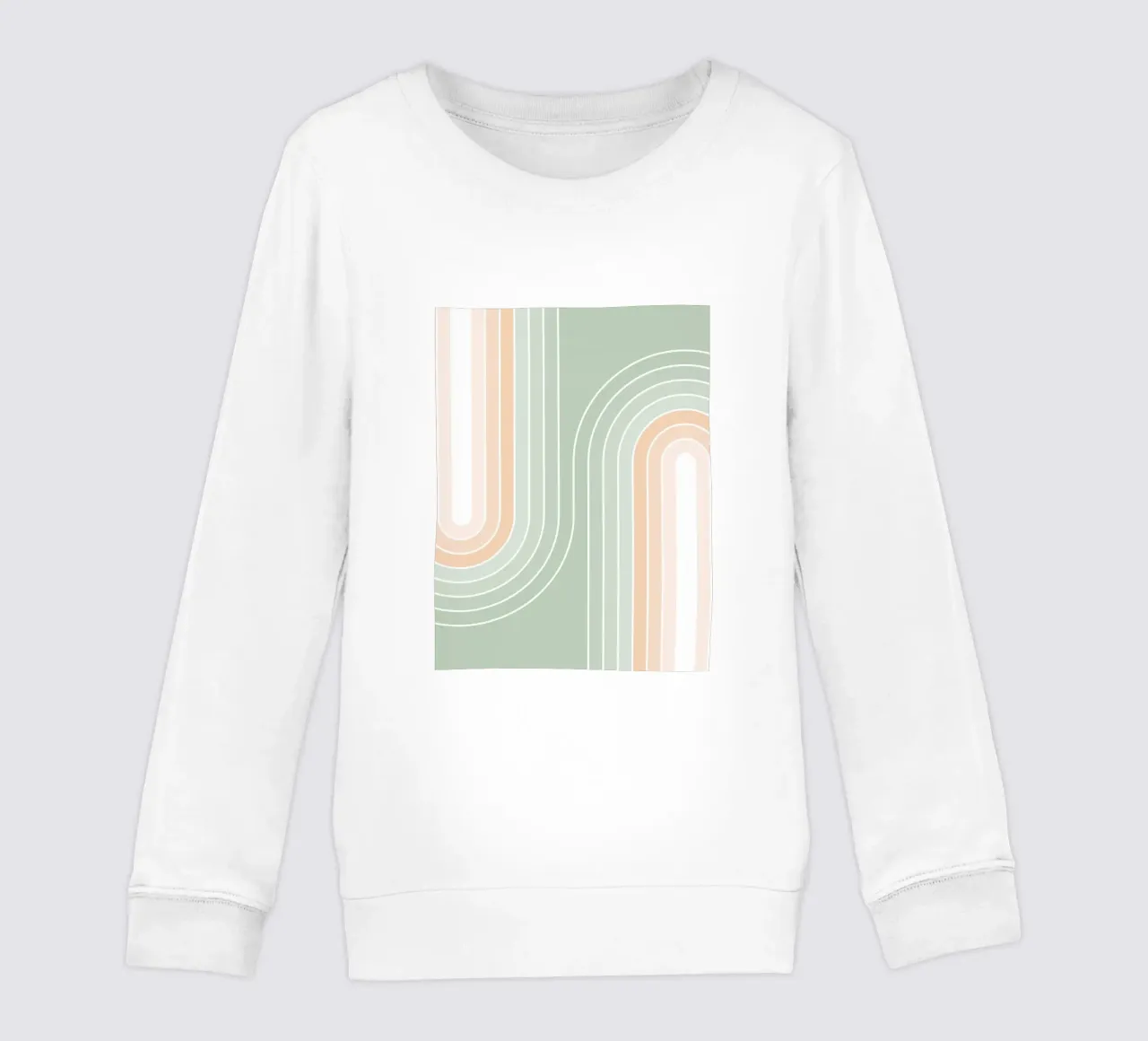 Doppio arcobaleno retrò - Verde salvia pastello e pesca fuzz felpa bambino da Dominique Vari Abstract
