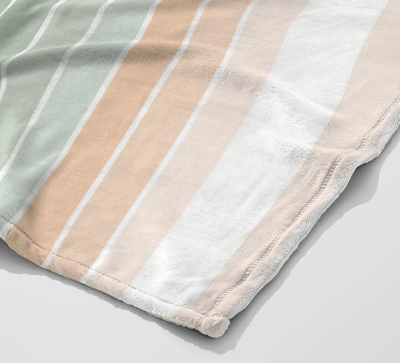Doppio arcobaleno retrò - Verde salvia pastello e pesca fuzz coperta in pile da Dominique Vari Abstract