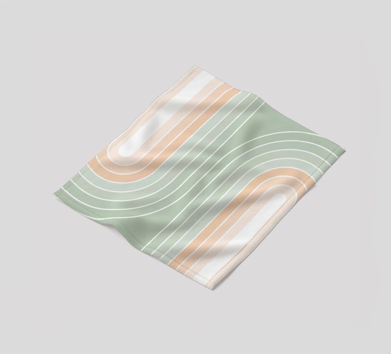 Doppio arcobaleno retrò - Verde salvia pastello e pesca fuzz coperta in pile da Dominique Vari Abstract