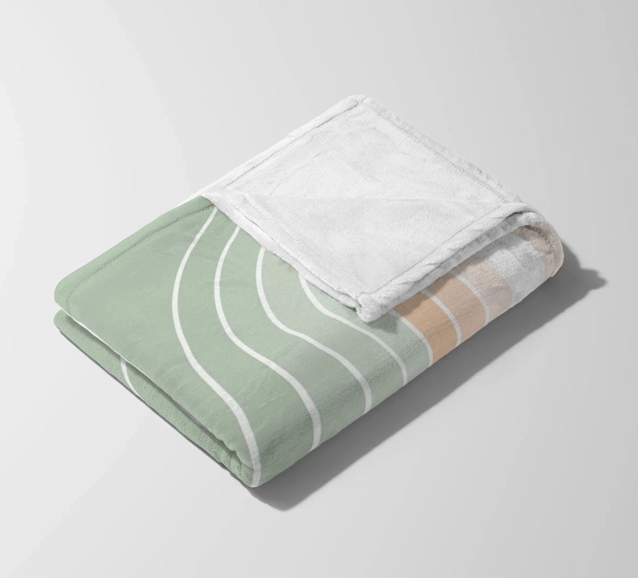 Doppio arcobaleno retrò - Verde salvia pastello e pesca fuzz coperta in pile da Dominique Vari Abstract