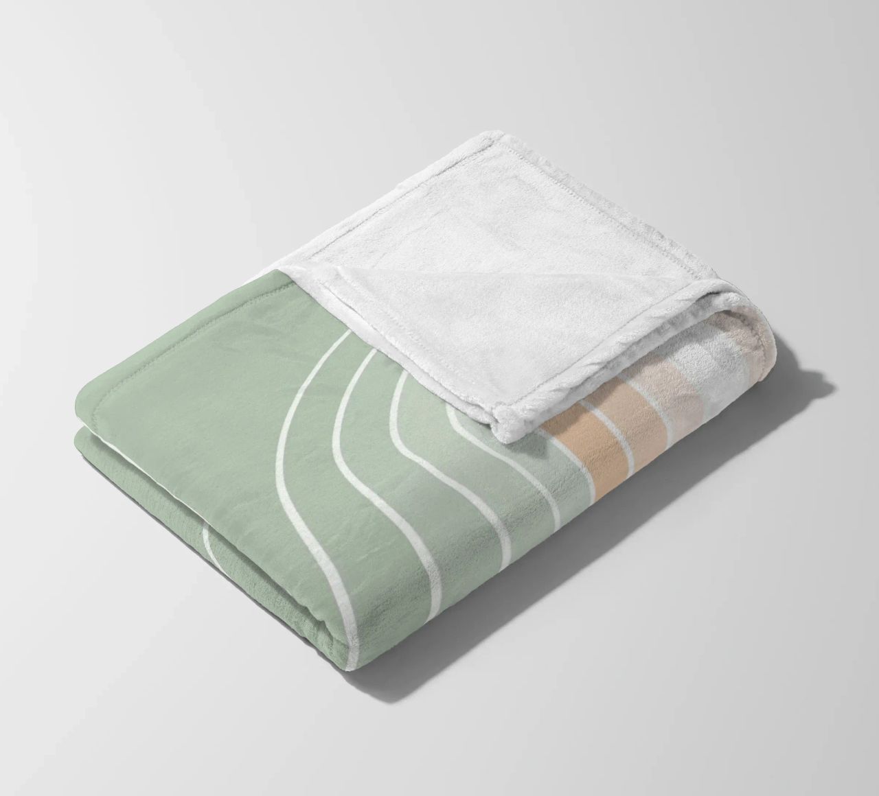 Doppio arcobaleno retrò - Verde salvia pastello e pesca fuzz coperta in pile da Dominique Vari Abstract