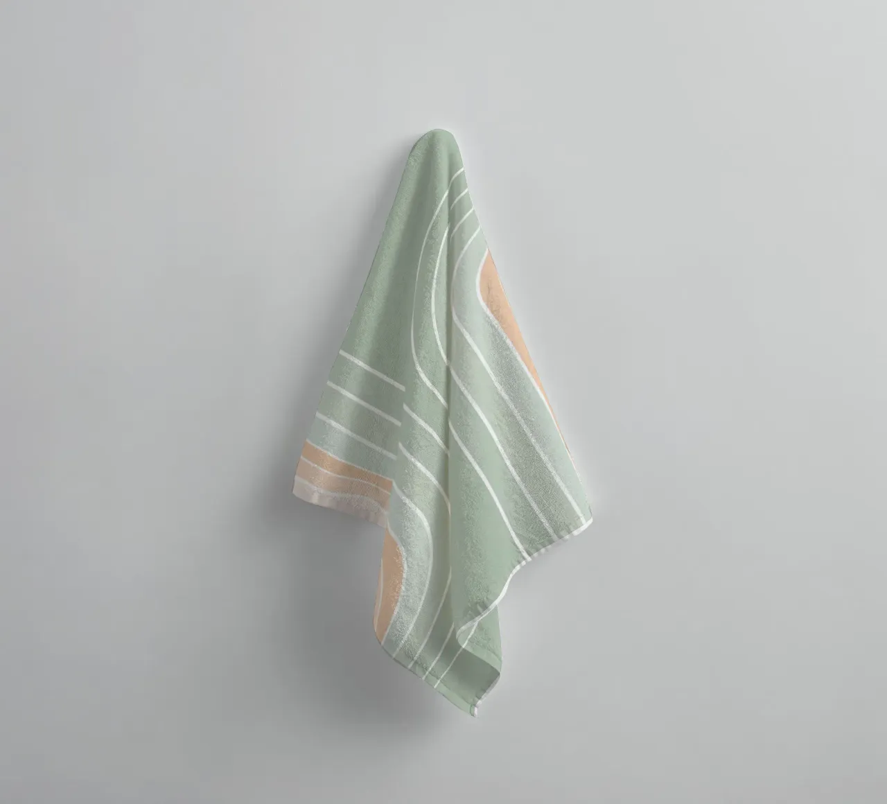 Doppio arcobaleno retrò - Verde salvia pastello e pesca fuzz asciugamano da bagno da Dominique Vari Abstract