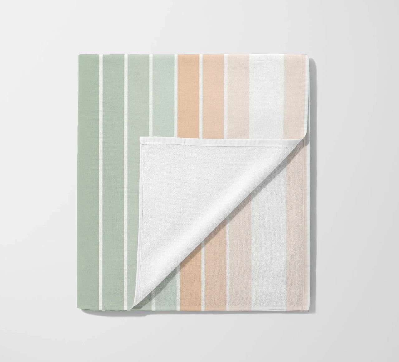 Doppio arcobaleno retrò - Verde salvia pastello e pesca fuzz telo mare da Dominique Vari Abstract