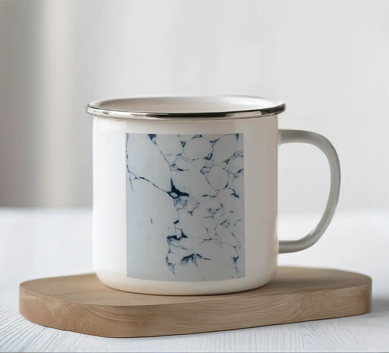 Abstract ijsontwerp wintermotief emaille mok van Whole©