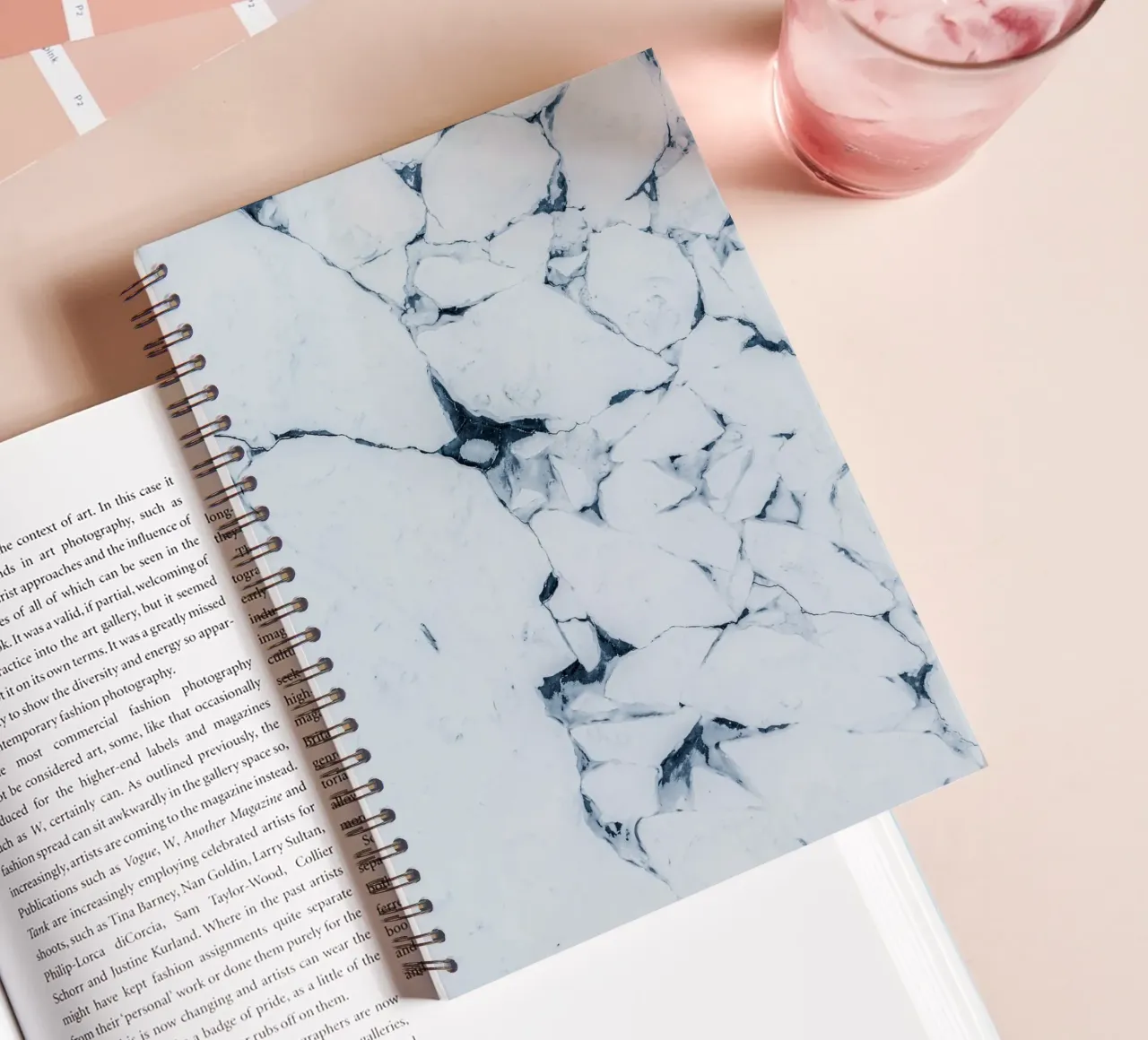 Abstract ice design winter motif spiral notebook by Whole©
