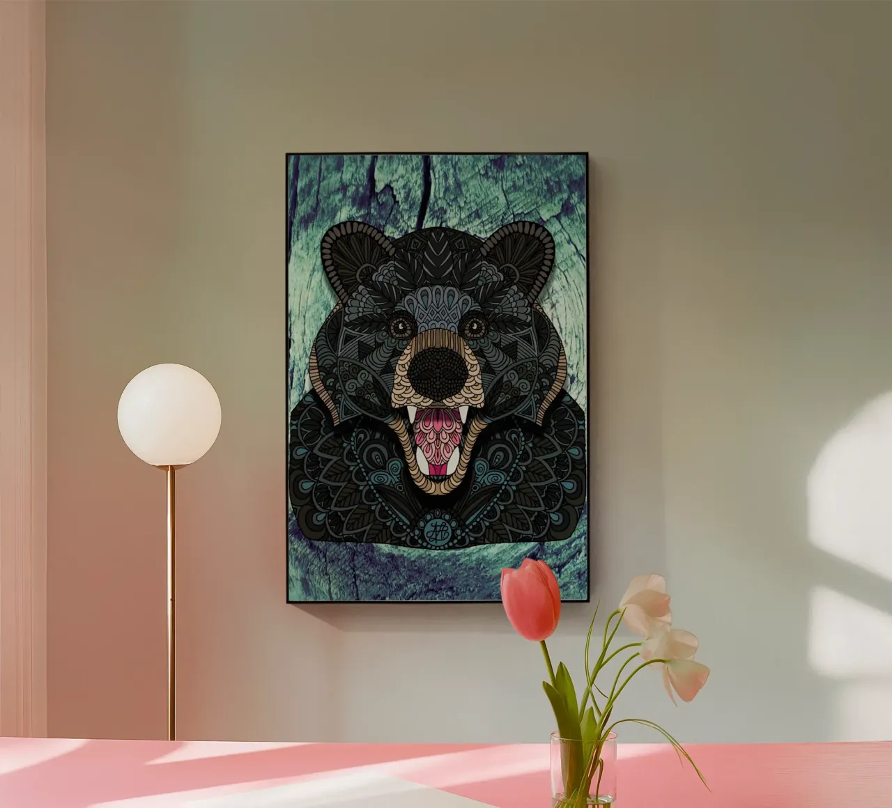 Ornate Black Bear plexiglass da Angelika Parker
