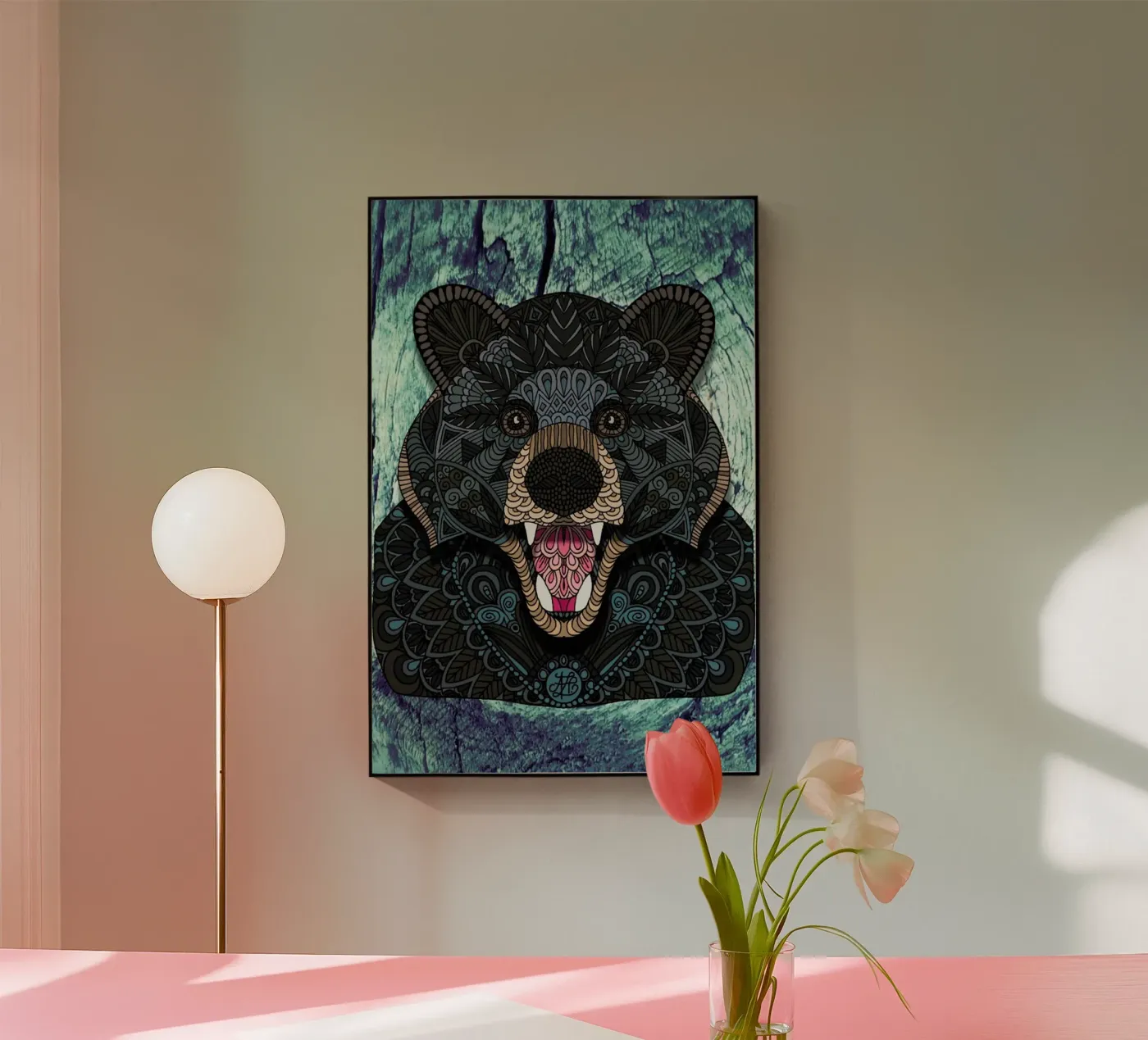 Ornate Black Bear plexiglass da Angelika Parker