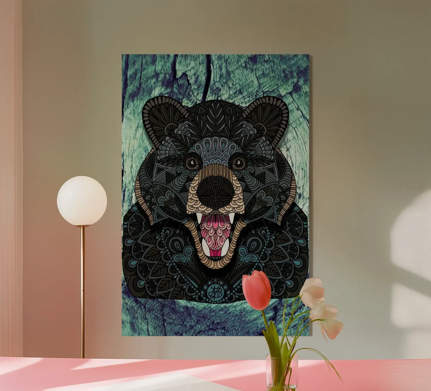 Ornate Black Bear plexiglass da Angelika Parker
