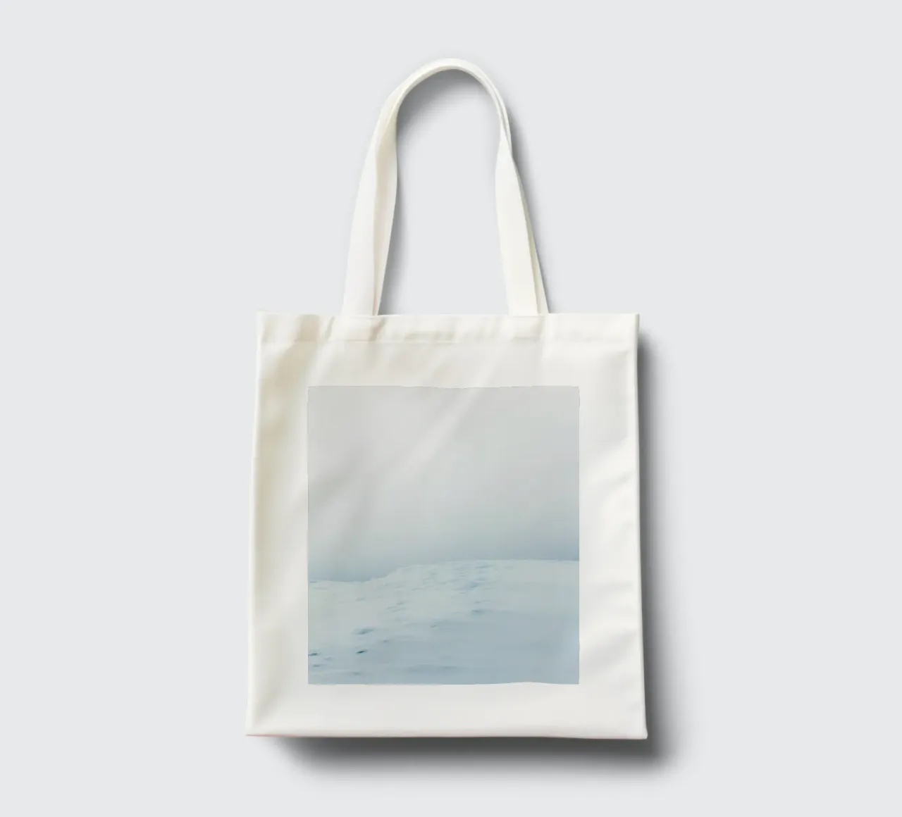 Minimalist winter landscape design tote bag by Whole©