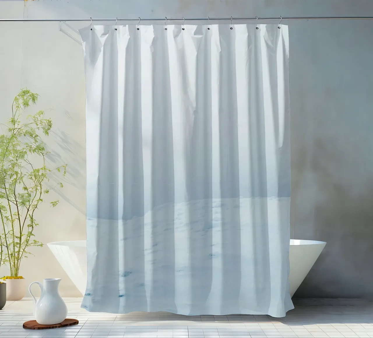 Minimalist winter landscape design shower curtain by Whole©