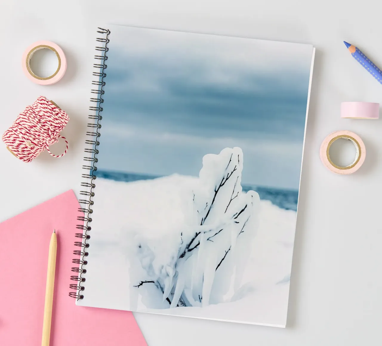 Frozen branch winter landscape spiral notebook by Whole©