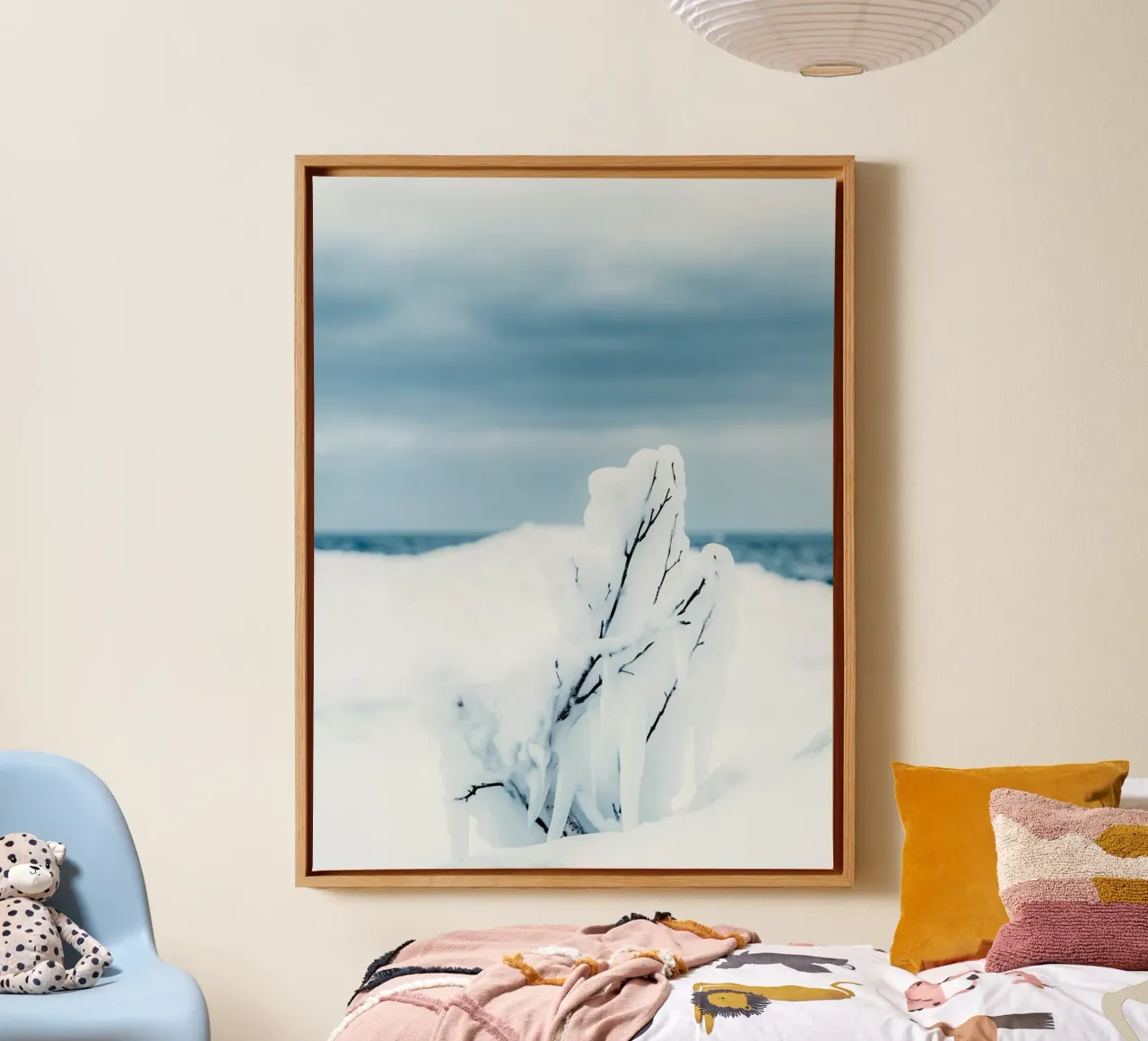 Bevroren tak winterlandschap canvas met Baklijst van Whole©