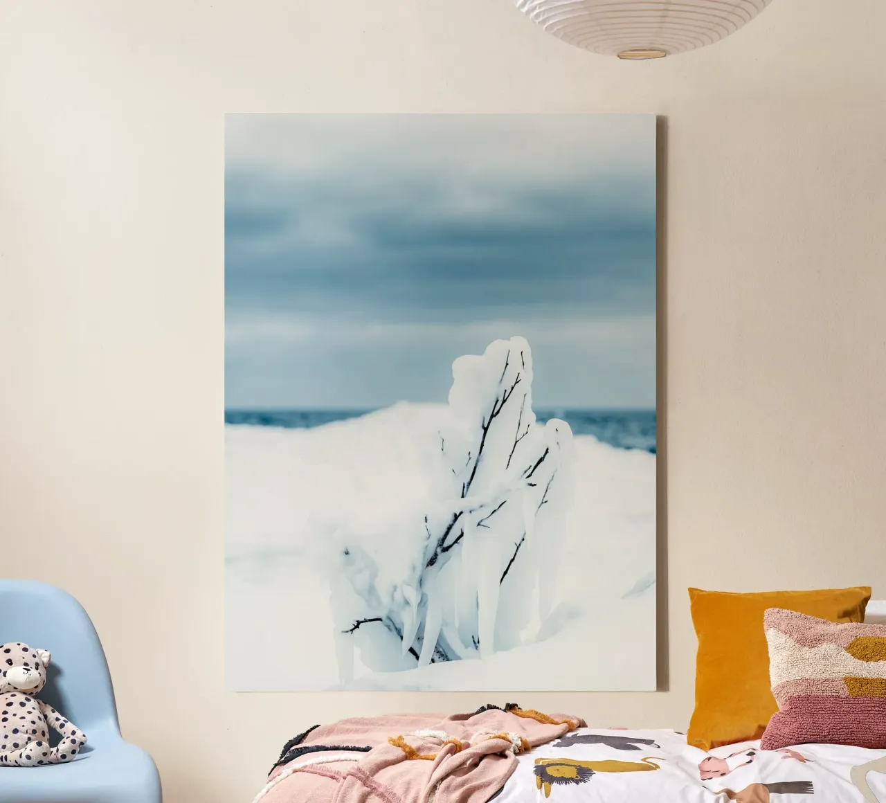 Bevroren tak winterlandschap canvas met Baklijst van Whole©