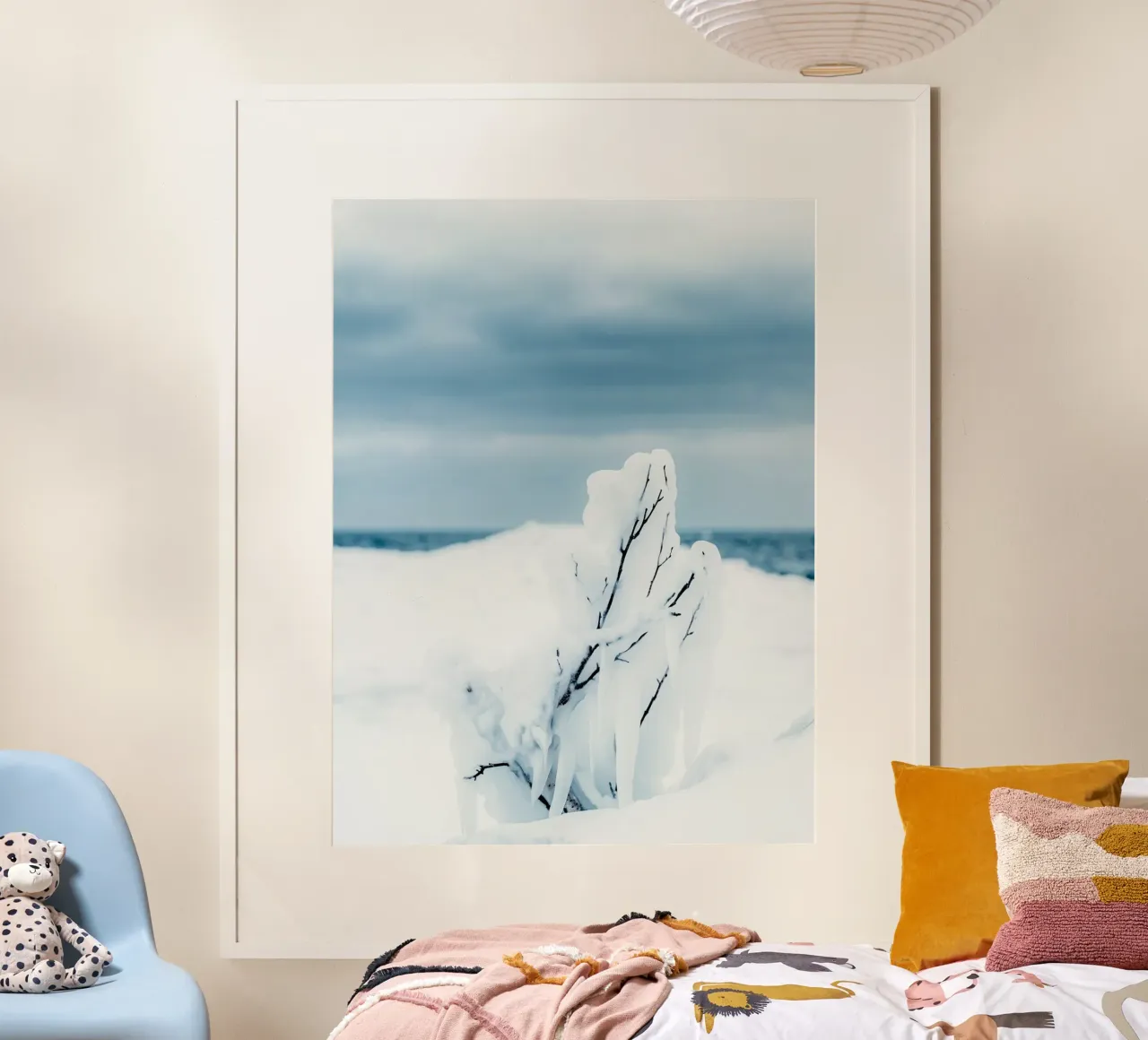 Bevroren tak winterlandschap hahnemühle van Whole©