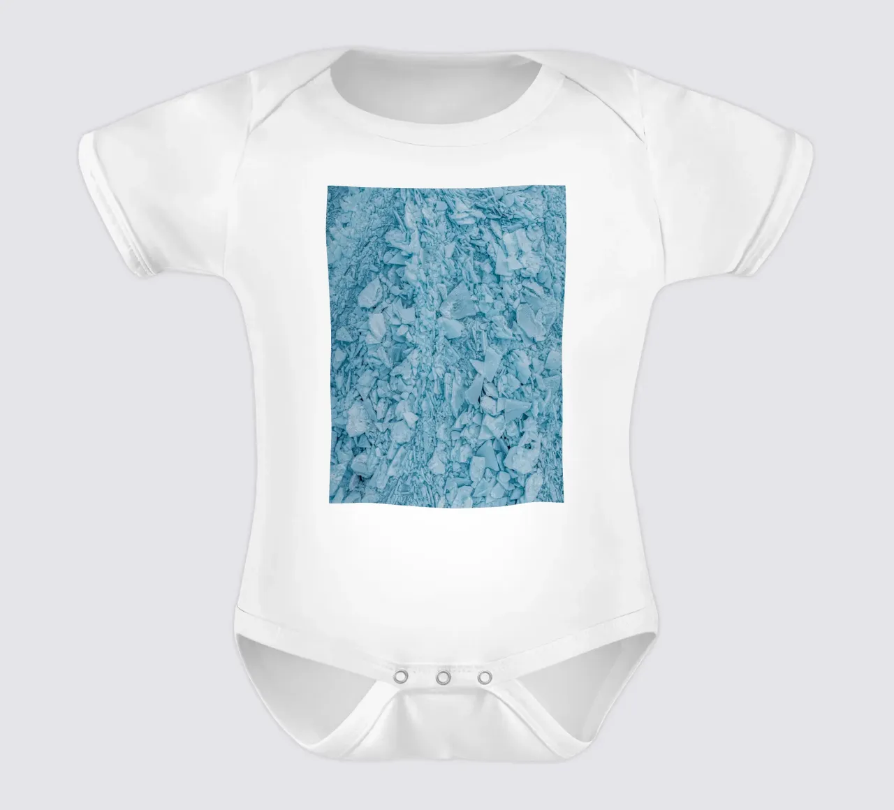 Blauw ijs structuren abstract babyrompertje korte mouwen van Whole©