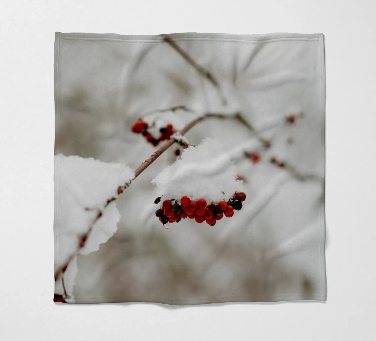 Bacche rosse nella neve coperta in pile da Whole©