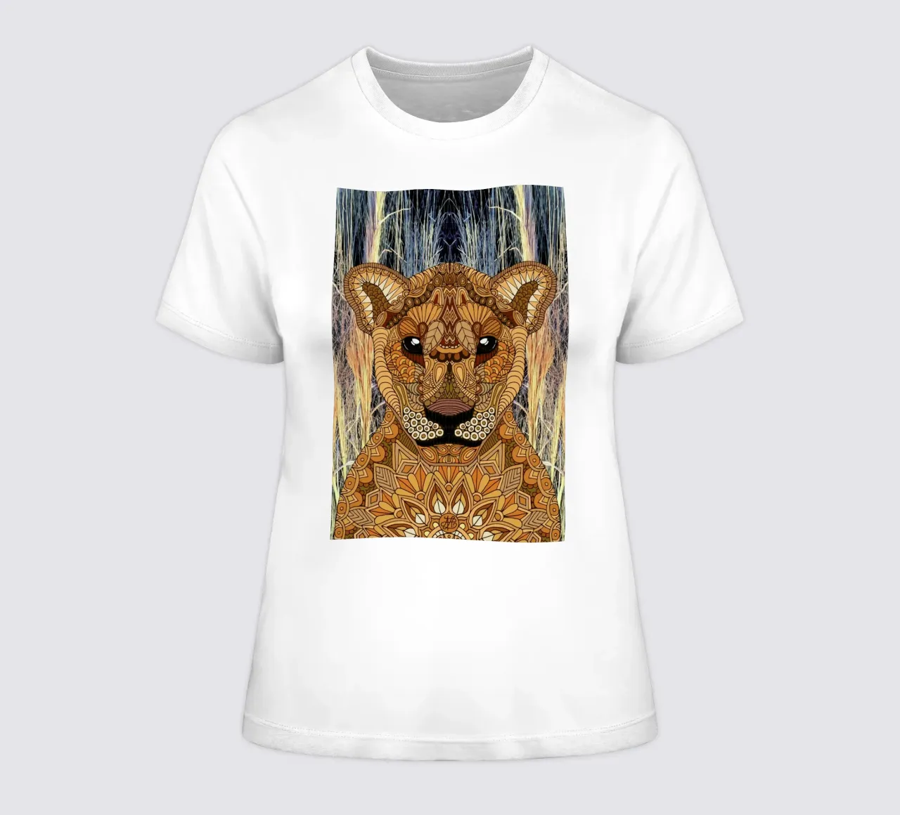Lioness women's fitted t-shirt by Angelika Parker