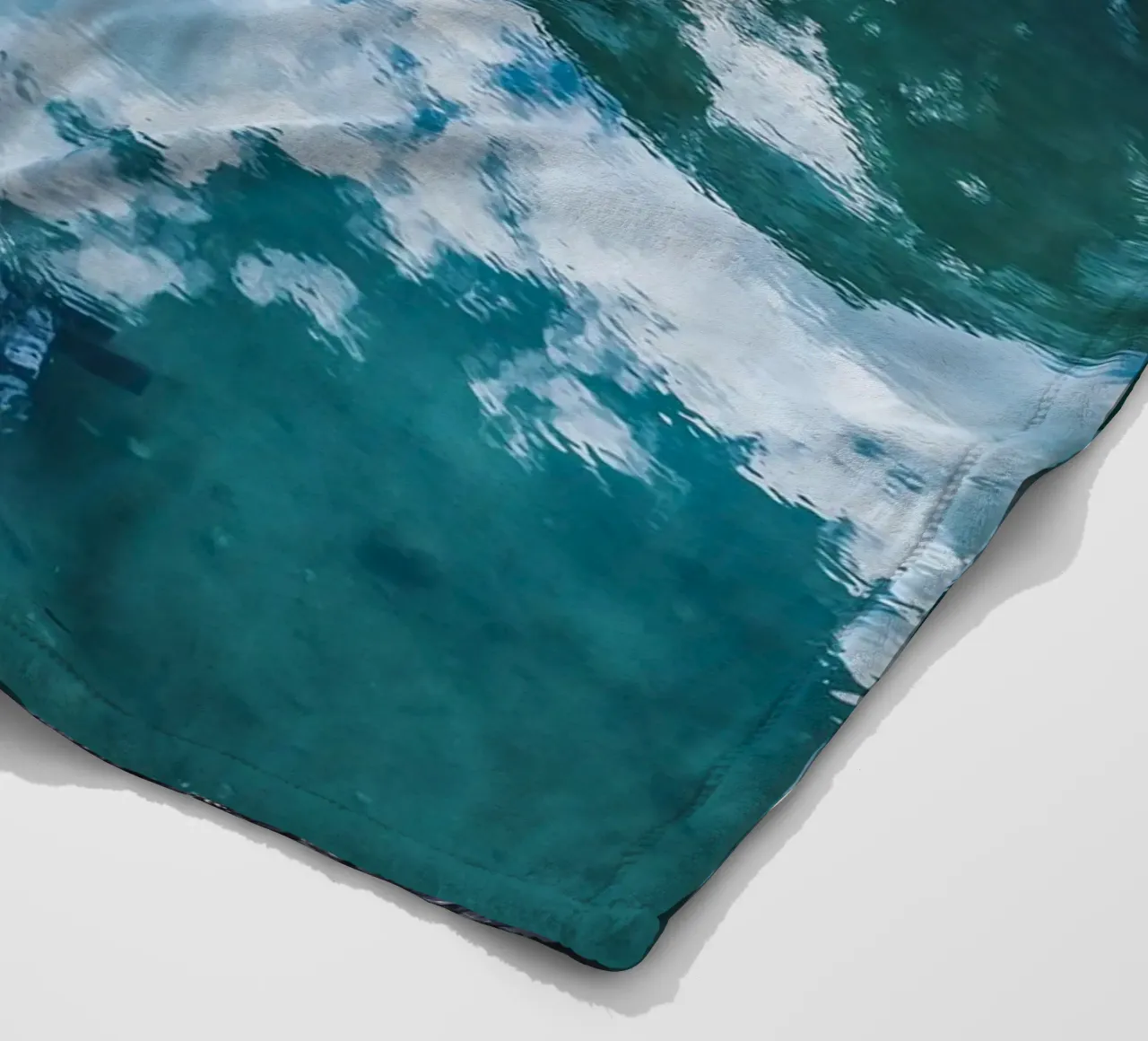 Reflecting mountain lake with jetty fleece blanket by Whole©