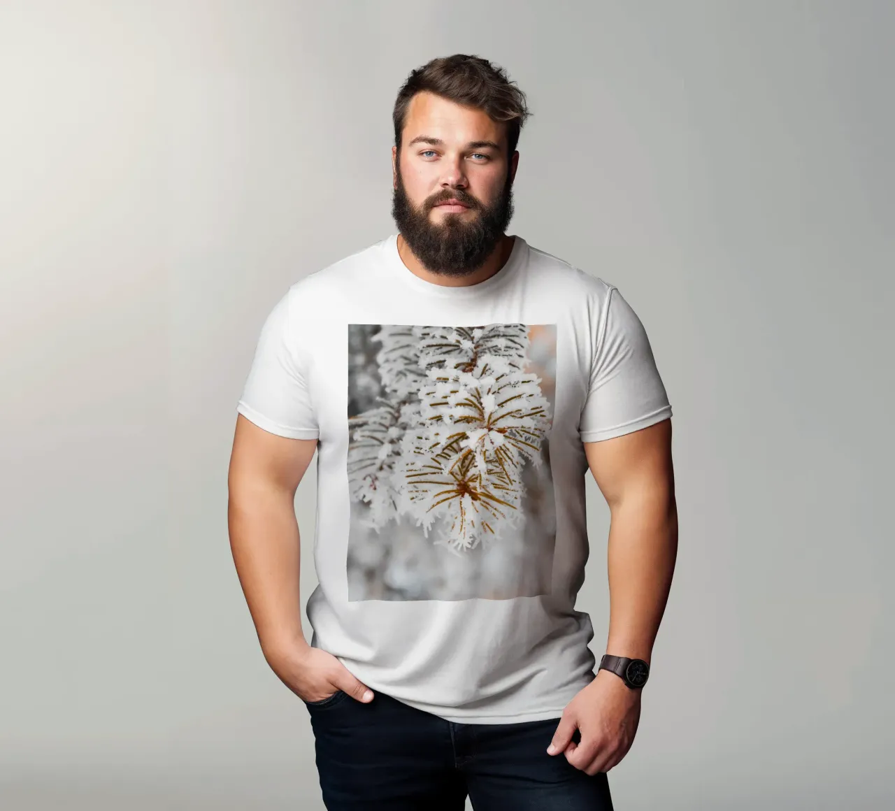 Design con rami di abete innevati t-shirt da Whole©