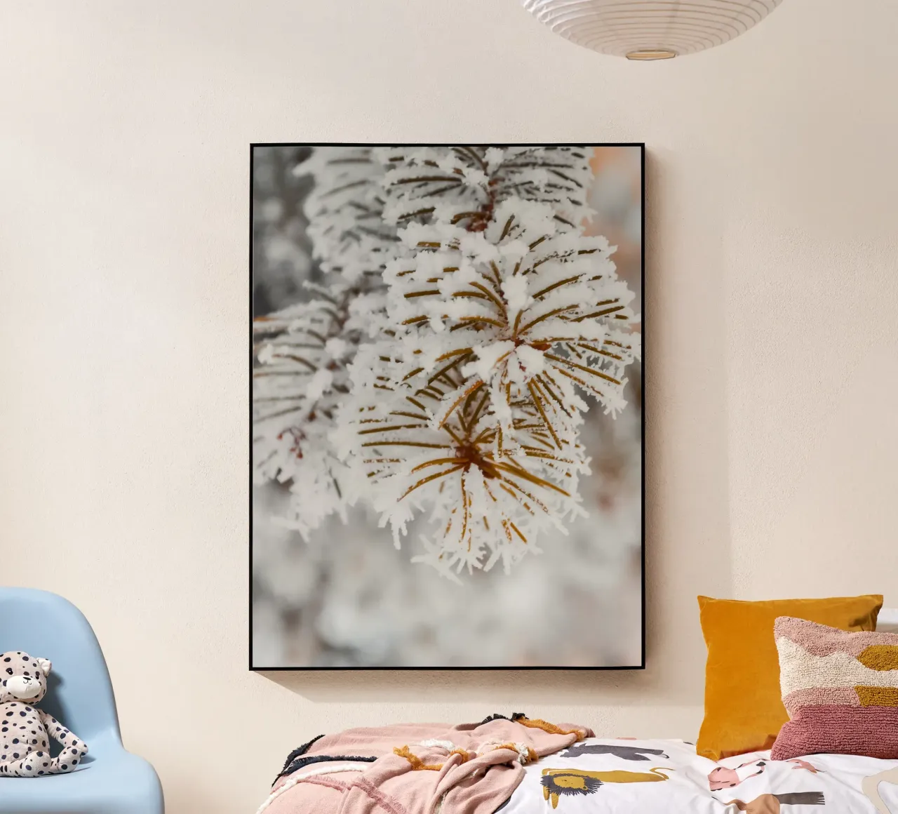 Design con rami di abete innevati plexiglass da Whole©