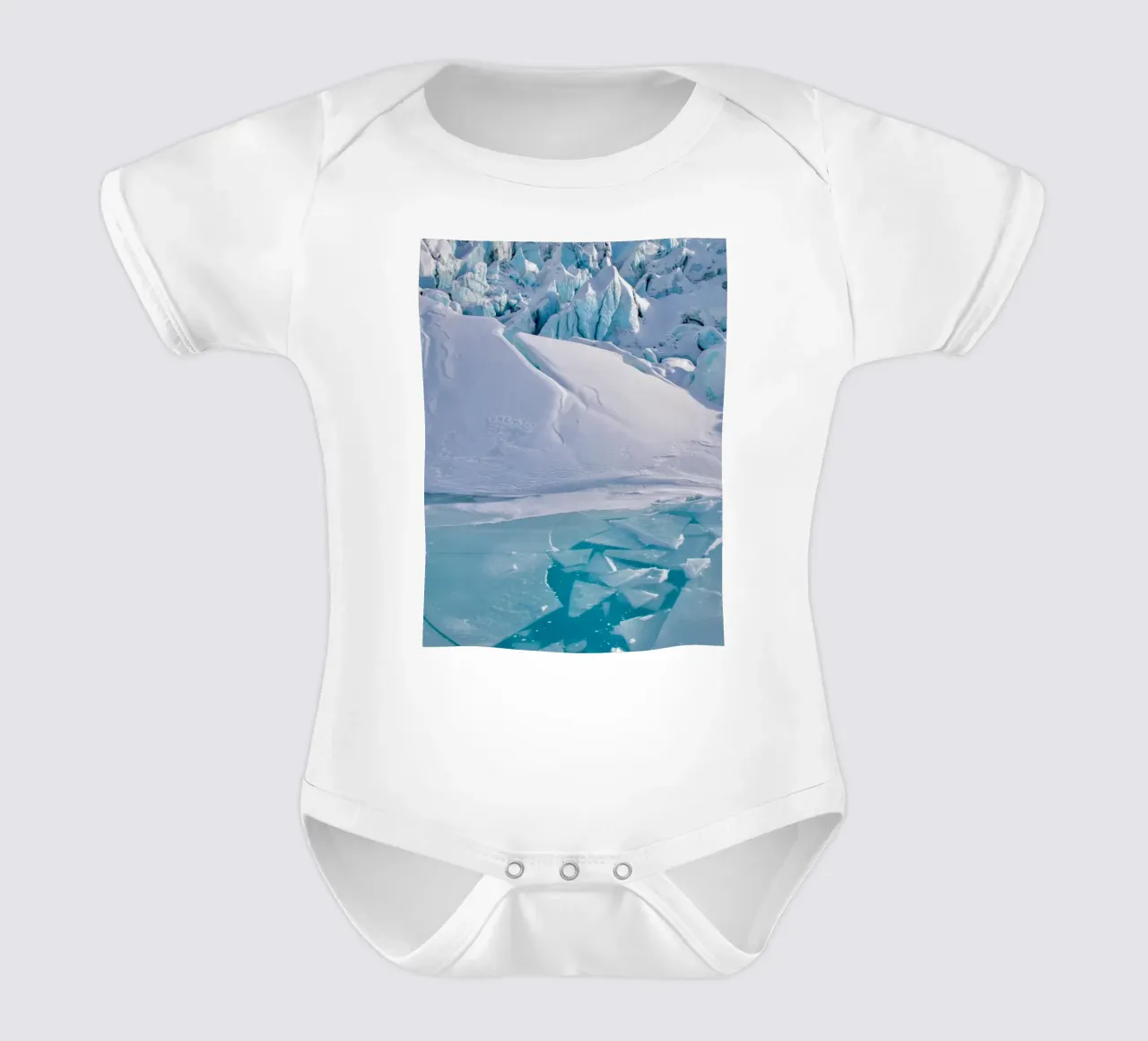 Gletsjerlandschap met ijsdetails babyrompertje korte mouwen van Whole©