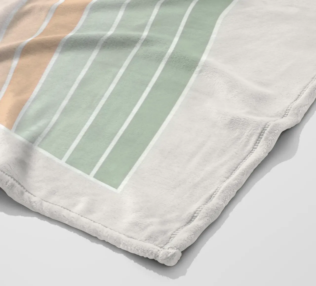Sereno arcobaleno retrò - Verde salvia pastello e pesca fuzz coperta in pile da Dominique Vari Abstract