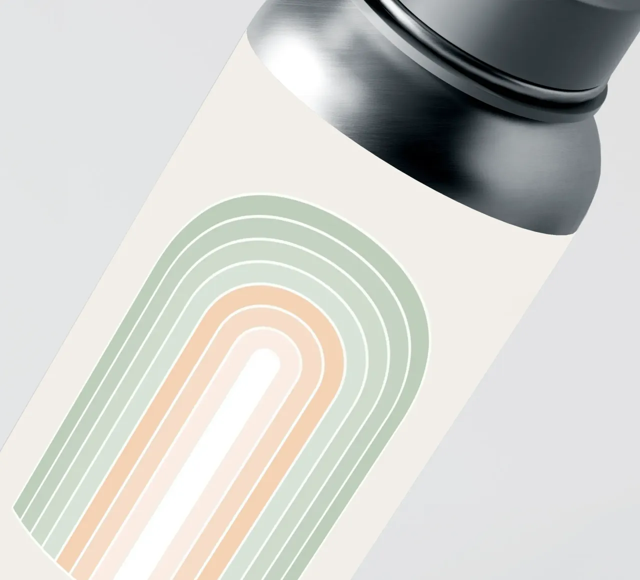 Serene Retro Rainbow - Pastel Sage Green and Peach Fuzz sticker by Dominique Vari Abstract