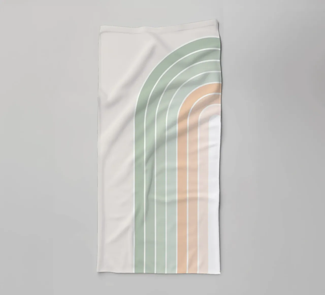 Sereno arcobaleno retrò - Verde salvia pastello e pesca fuzz asciugamano da bagno da Dominique Vari Abstract