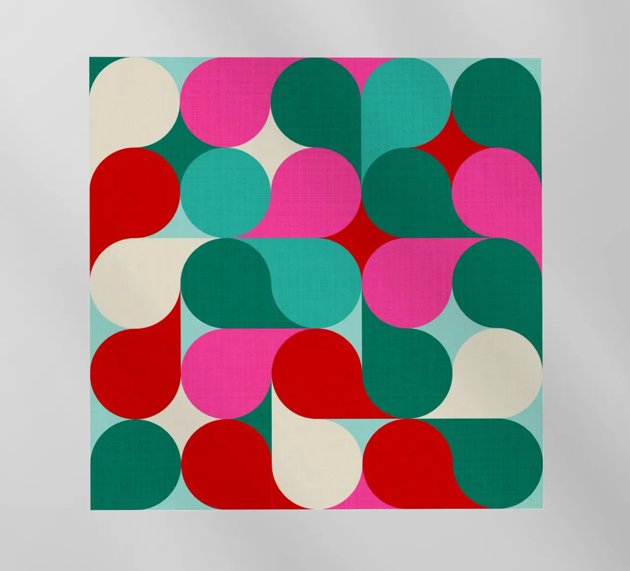 Retro Geometric Christmas Drop Pattern • Pink Teal Red Green backlit film by Dominique Vari Abstract