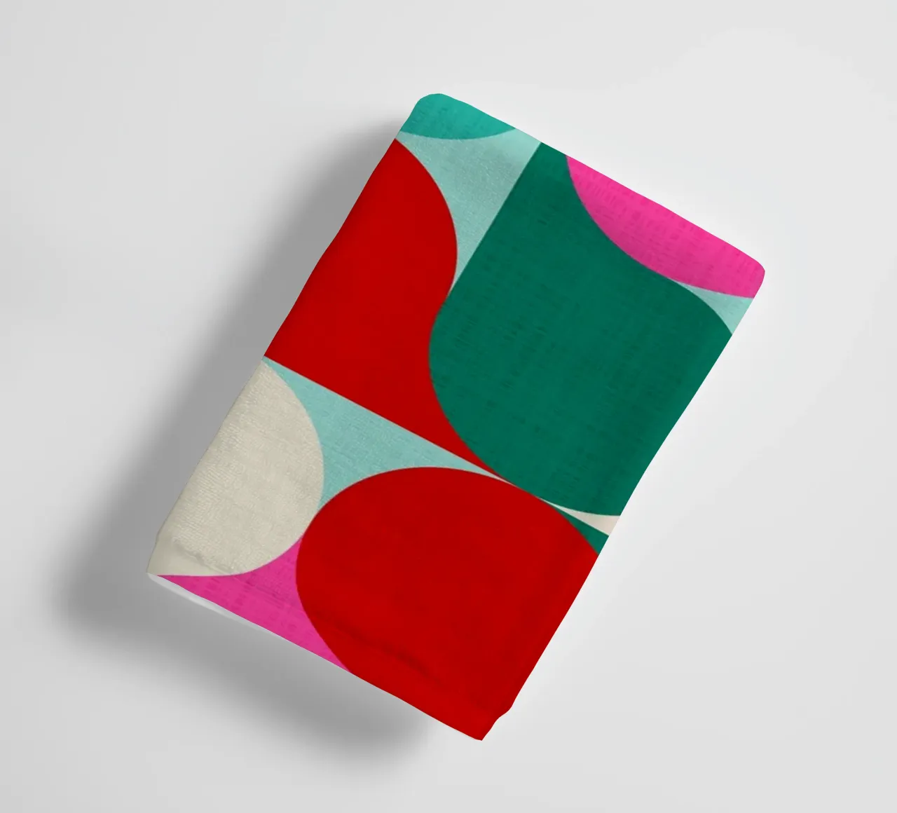 Retro Geometric Christmas Drop Pattern • Pink Teal Red Green towel by Dominique Vari Abstract