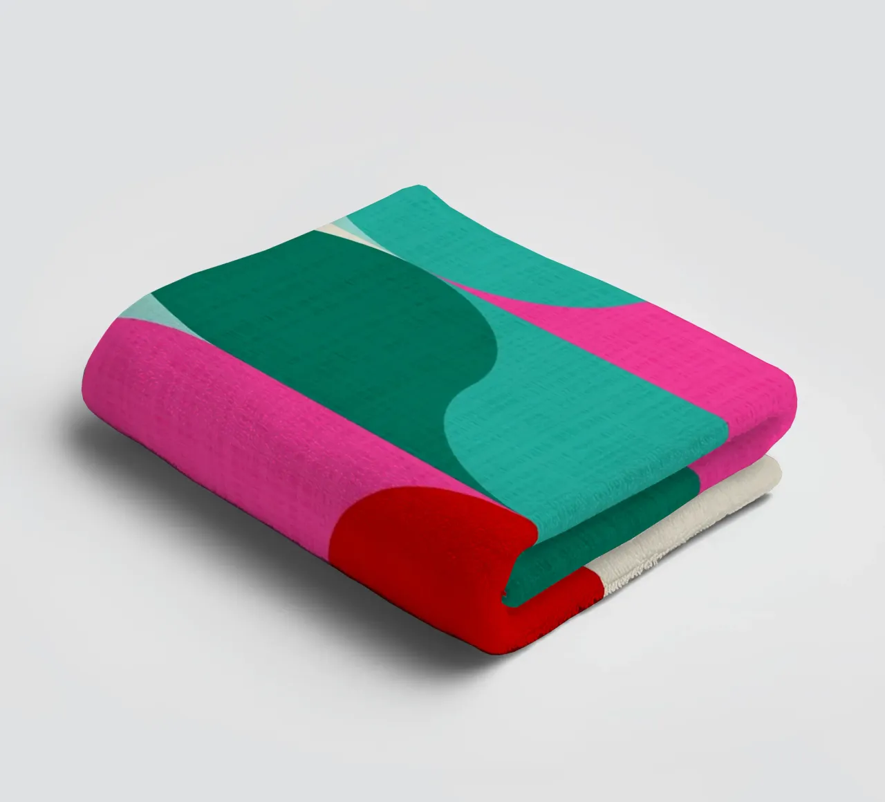 Retro Geometric Christmas Drop Pattern • Pink Teal Red Green towel by Dominique Vari Abstract