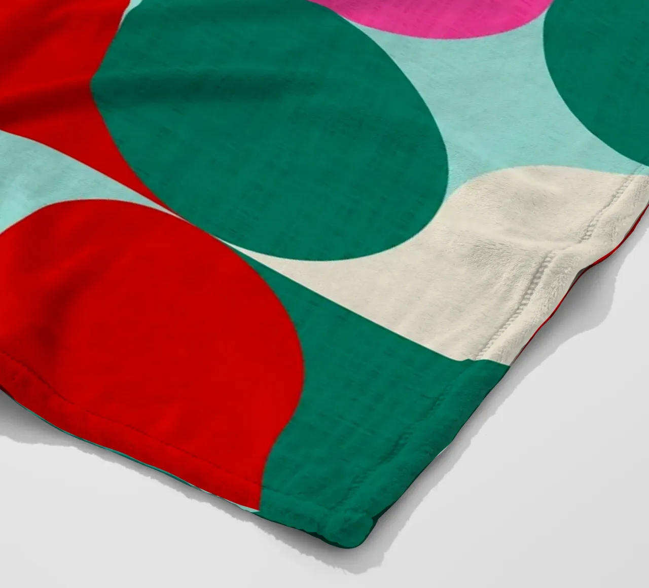 Retro Geometric Christmas Drop Pattern • Pink Teal Red Green fleece blanket by Dominique Vari Abstract