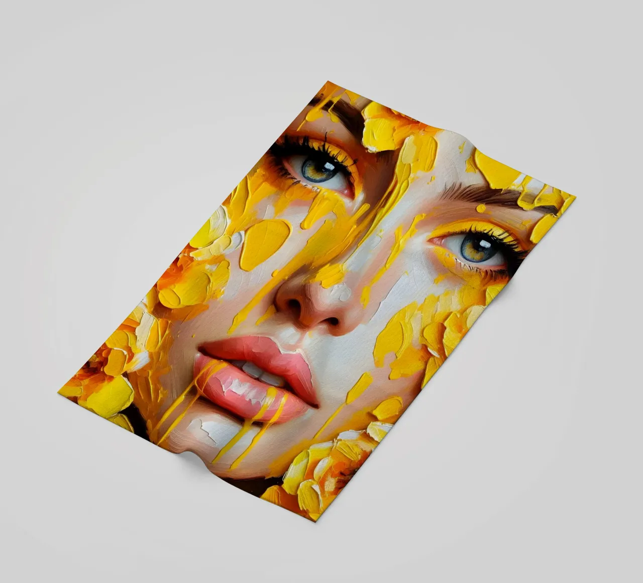YELLOW FLOWERS PORTRAIT beach towel by ARTOMATIC