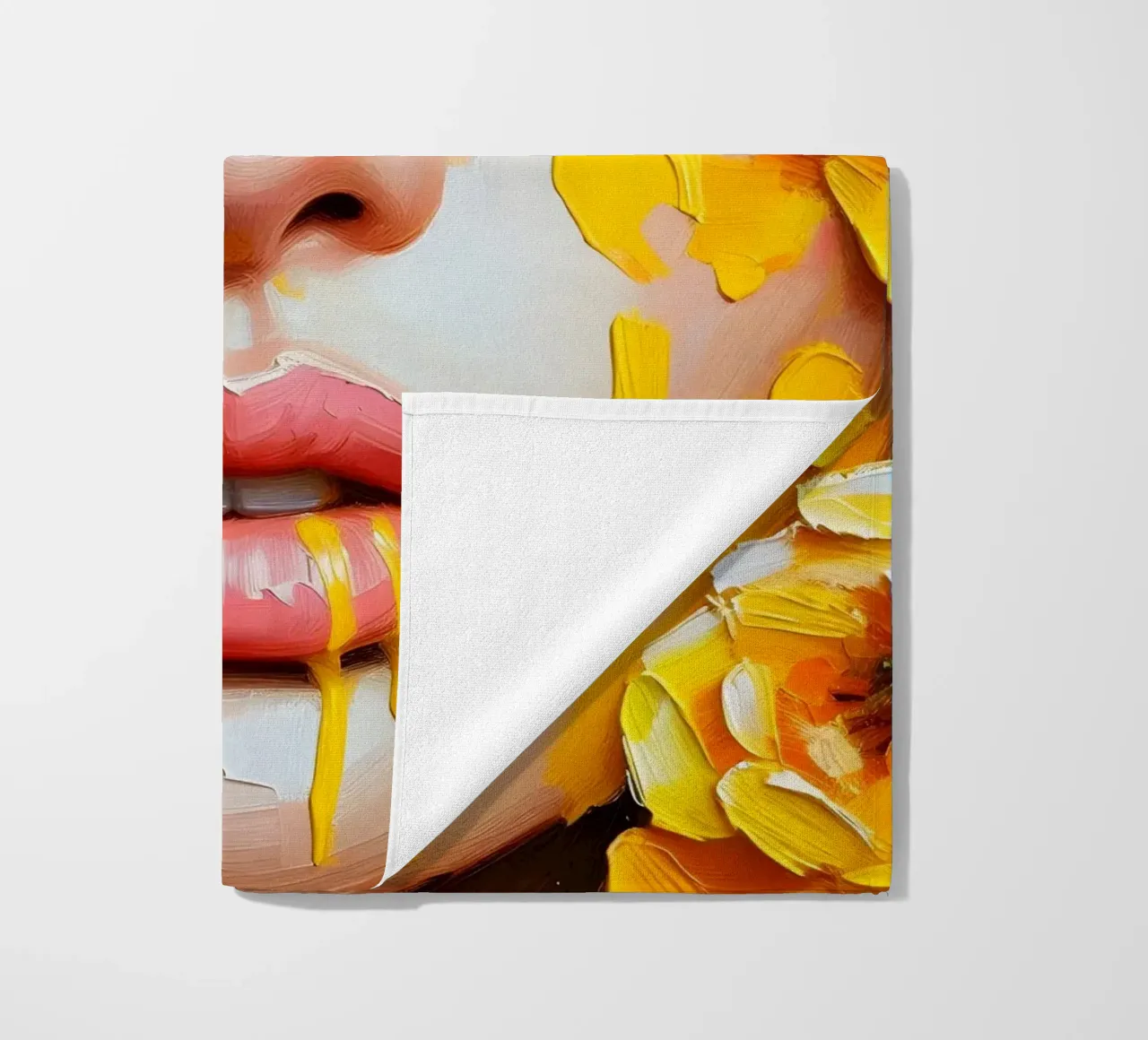 YELLOW FLOWERS PORTRAIT beach towel by ARTOMATIC