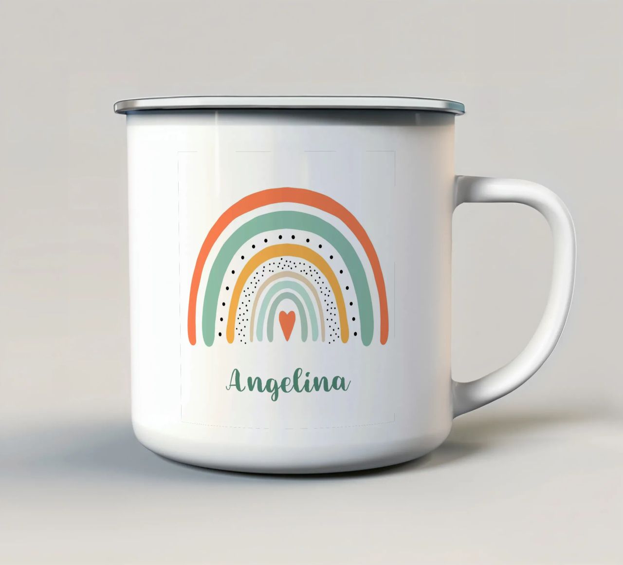 Namensbild mit Regenbogen tazza in smalto da BAINAI KIDS