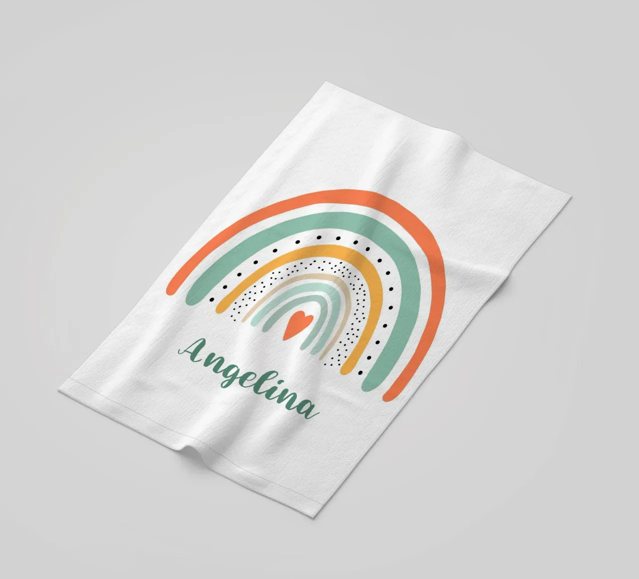 Namensbild mit Regenbogen beach towel by BAINAI KIDS
