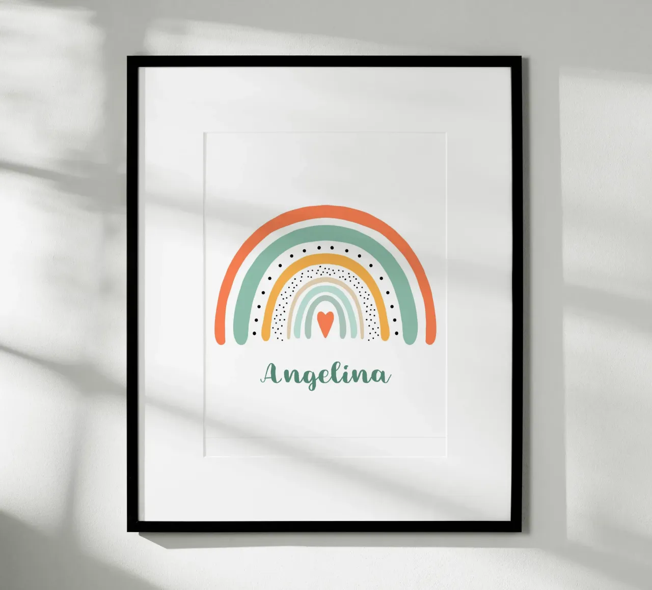 Namensbild mit Regenbogen poster con telaio in alluminio da BAINAI KIDS