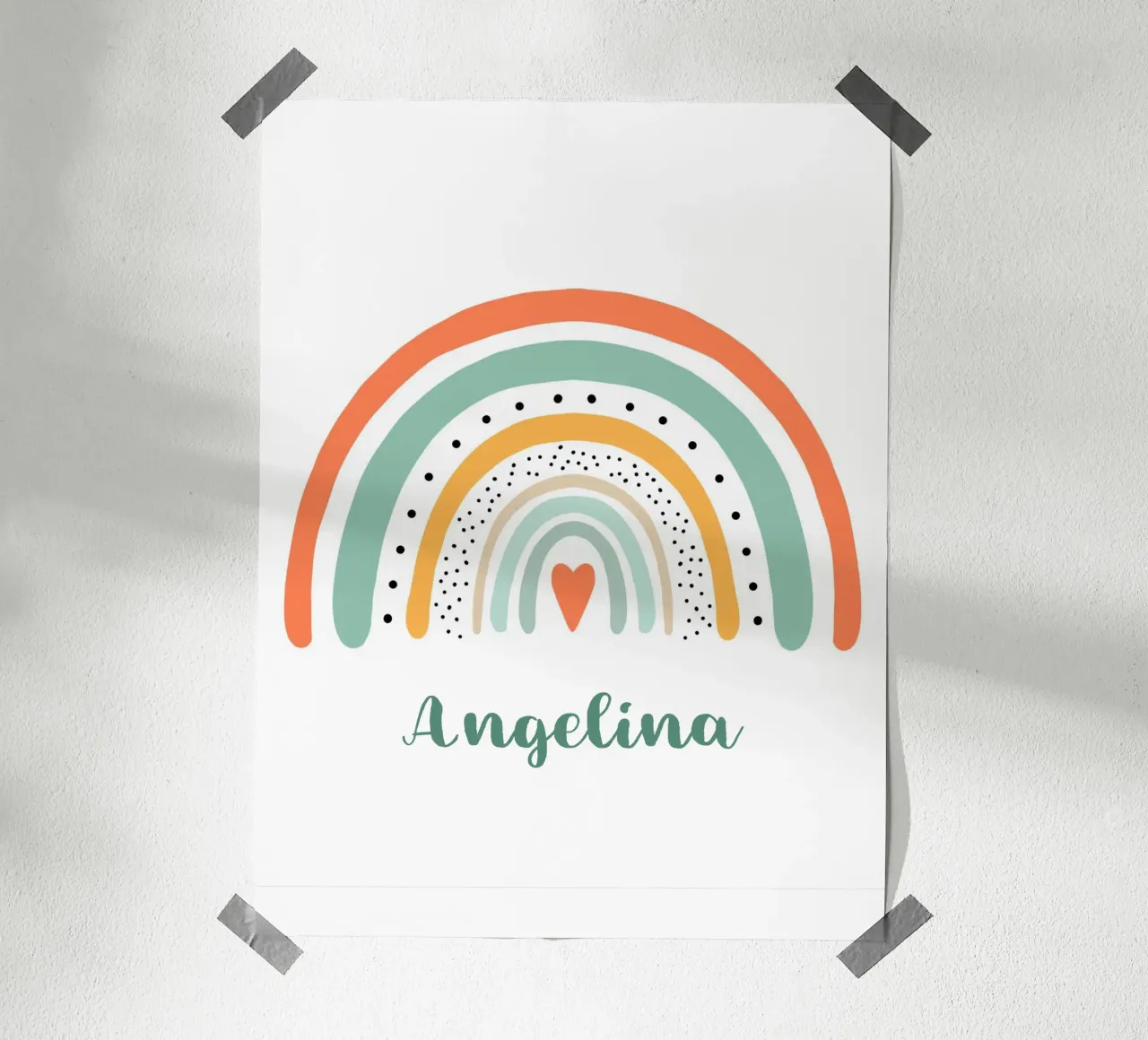 Namensbild mit Regenbogen poster con telaio in alluminio da BAINAI KIDS