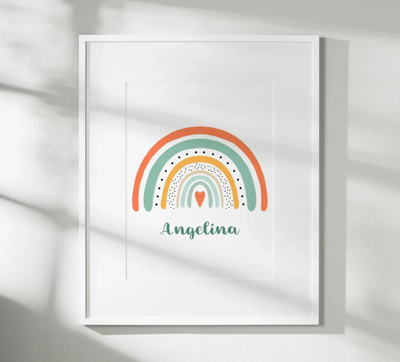 Namensbild mit Regenbogen poster con telaio in alluminio da BAINAI KIDS