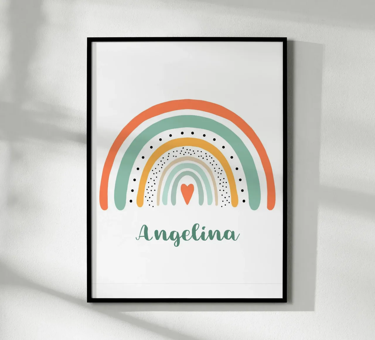 Namensbild mit Regenbogen poster con telaio in alluminio da BAINAI KIDS