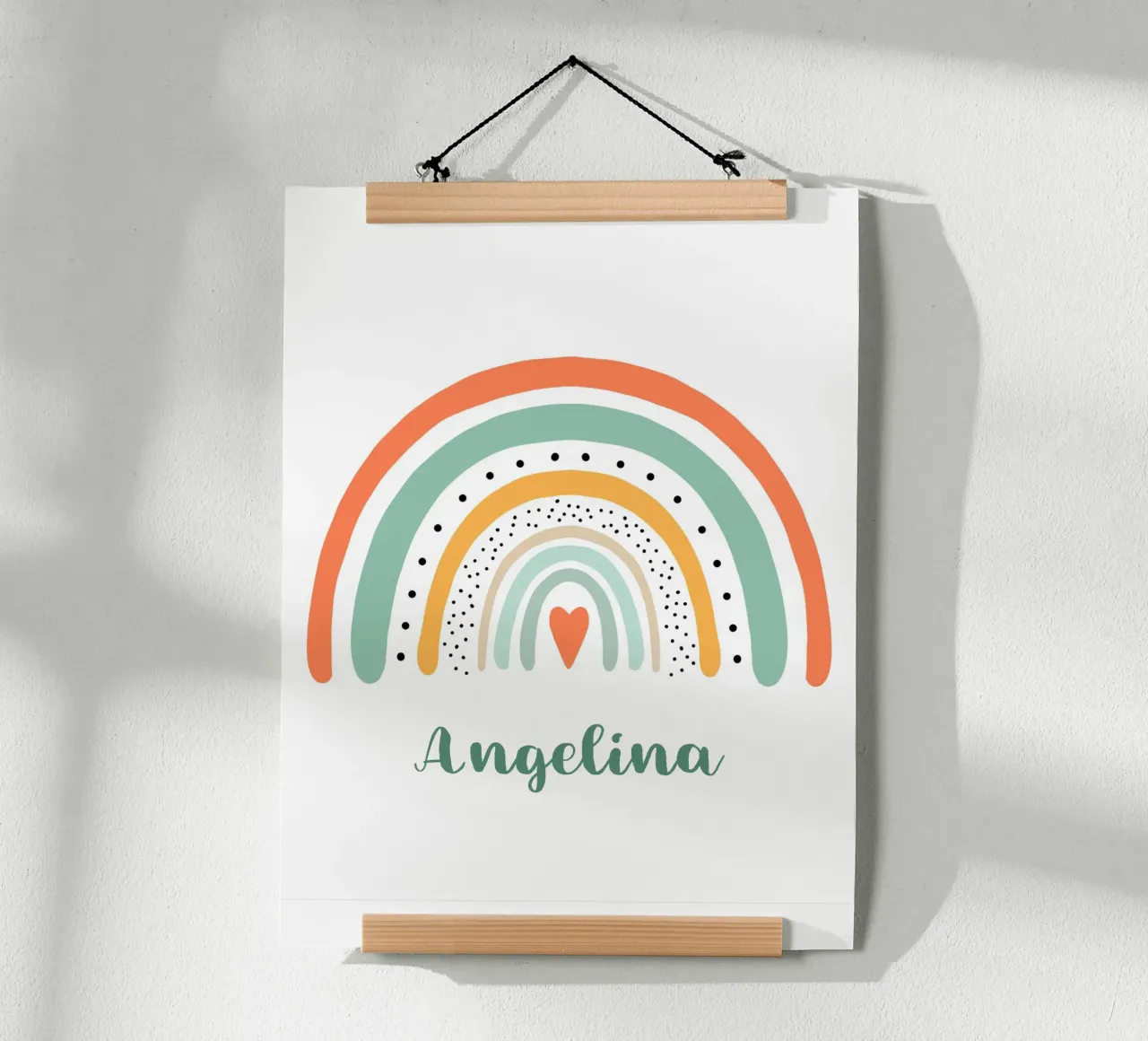 Namensbild mit Regenbogen poster con telaio in alluminio da BAINAI KIDS
