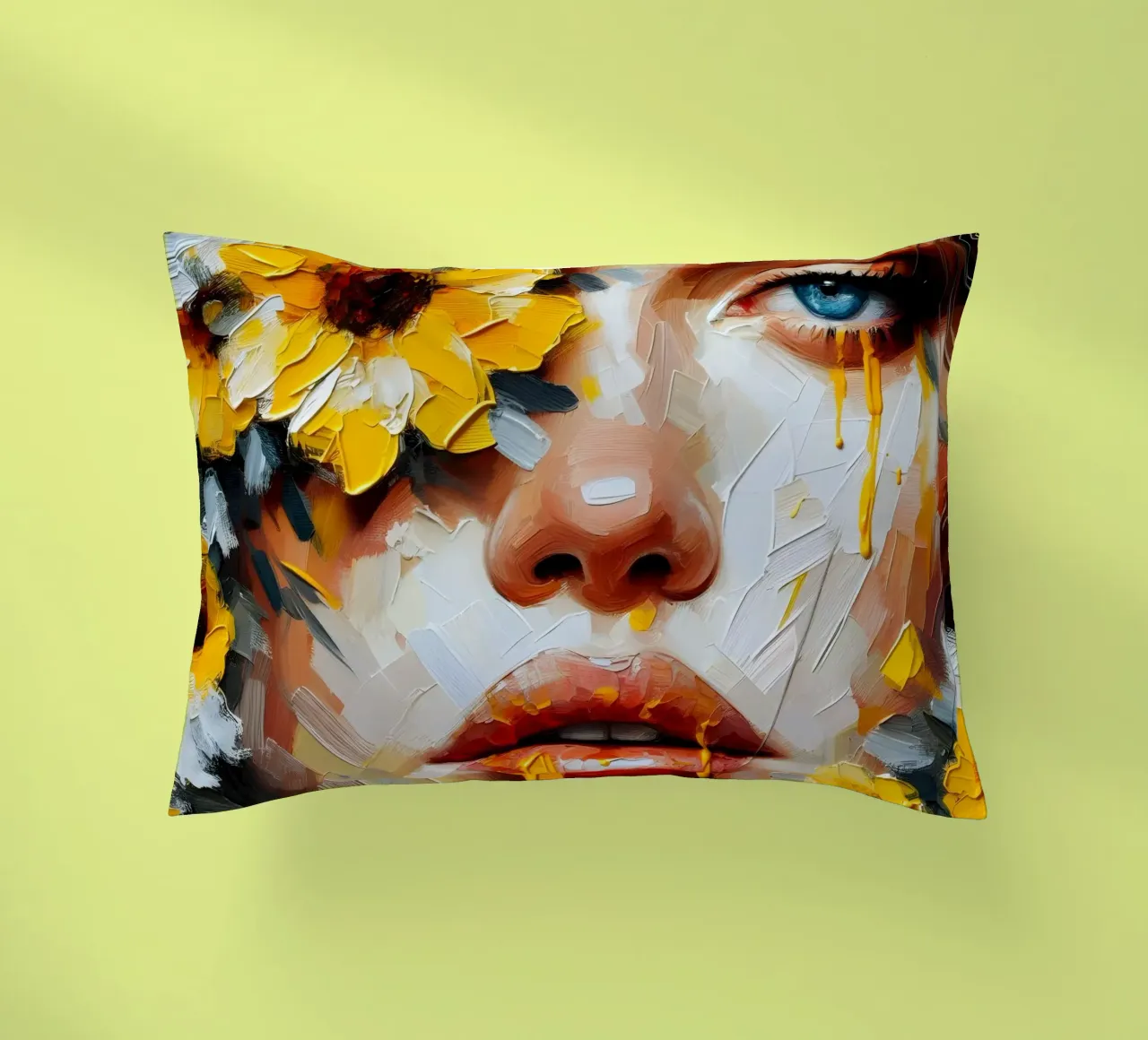 PITTURA DI FIORI GIALLI cuscino da ARTOMATIC