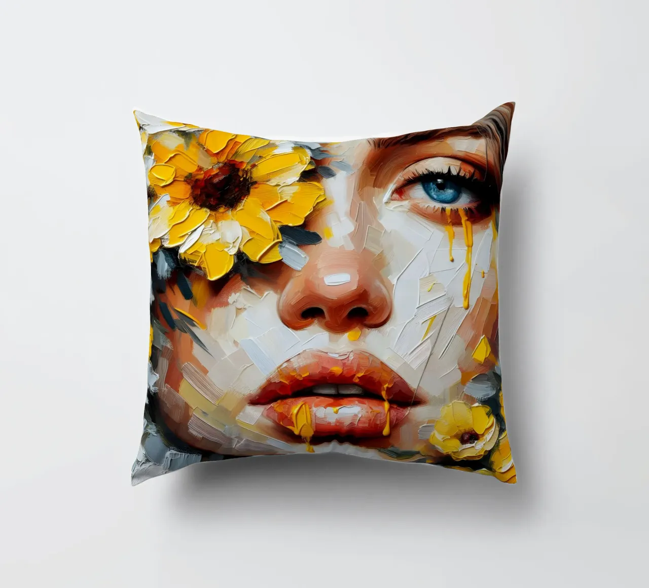 PITTURA DI FIORI GIALLI cuscino da ARTOMATIC