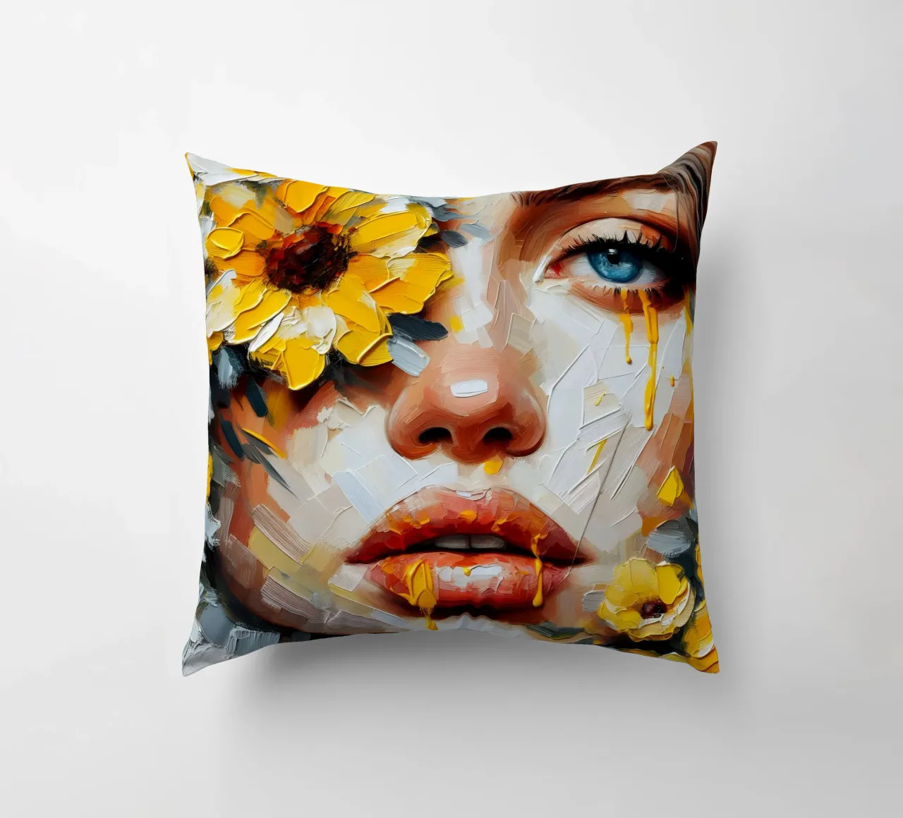 PITTURA DI FIORI GIALLI cuscino da ARTOMATIC
