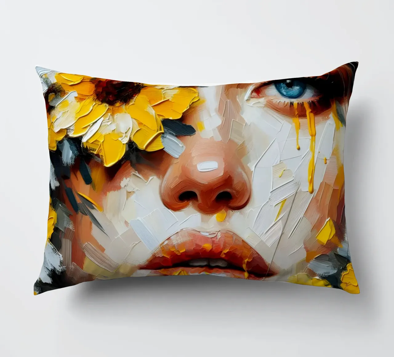 PITTURA DI FIORI GIALLI cuscino da ARTOMATIC