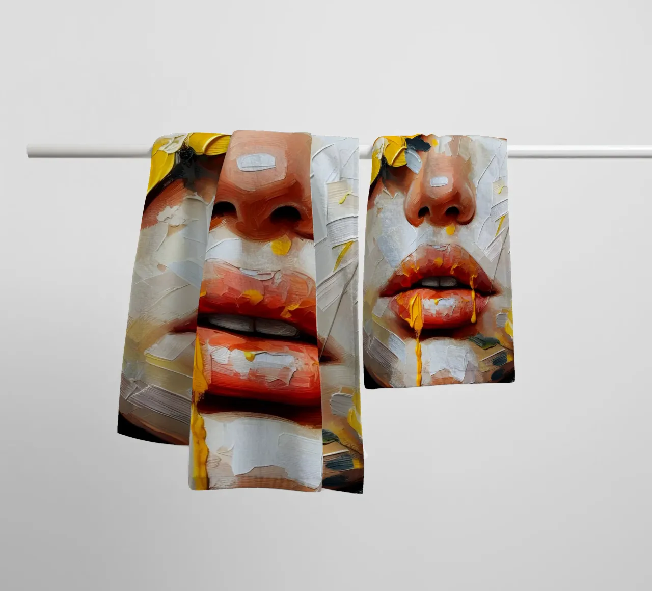 YELLOW FLOWERS PAINTING towel by ARTOMATIC